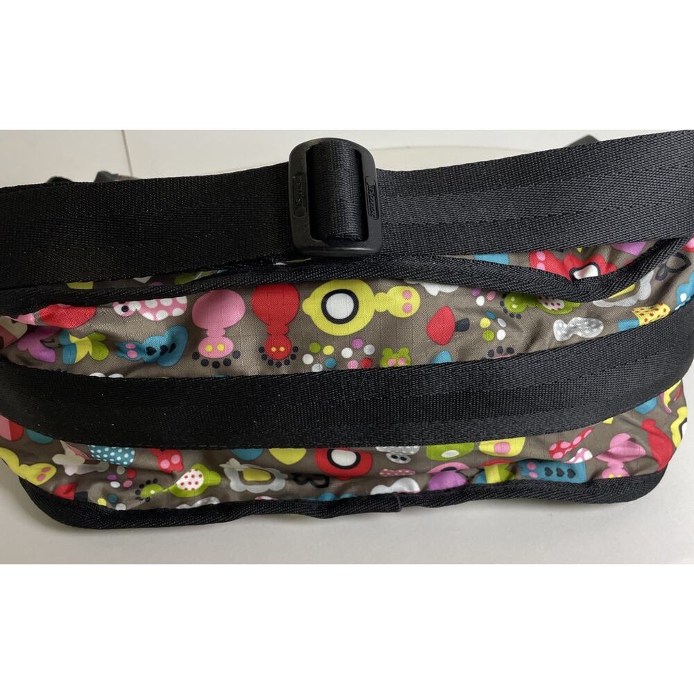 Lesportsac Crossbody Bag “Toot” Print Butterflies Mushrooms/Taupe - Picture 10 of 13